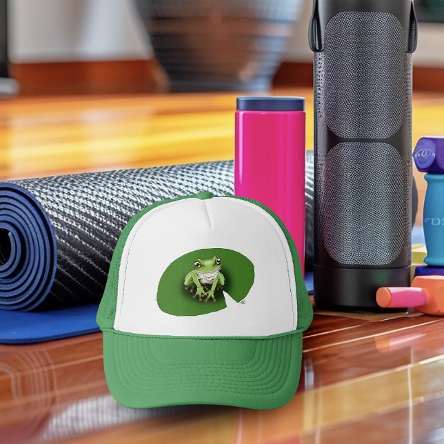 American Green Tree Frog Lily Pad Trucker Hat (Creator Uploaded)