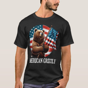 American Grizzly Bear Hiking Hunting Outdoors T-Shirt