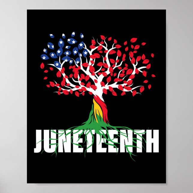 American Grown African Root Tree Juneteenth Black  Poster (Front)
