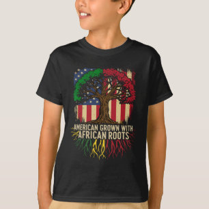 American Grown African Usa Flag Black History Mont T-Shirt