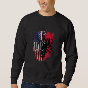 American Grown Albania Roots USA Albanian Flag Sweatshirt