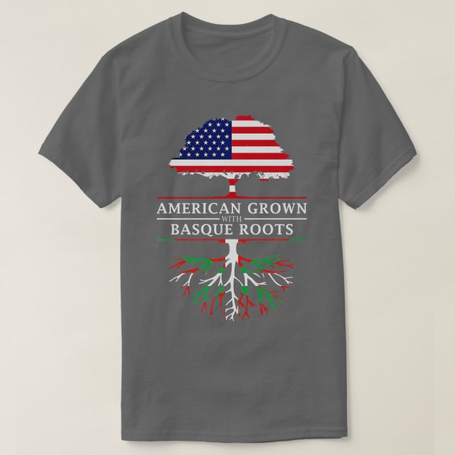 American Grown Basque Roots  Basque   T-Shirt (Design Front)