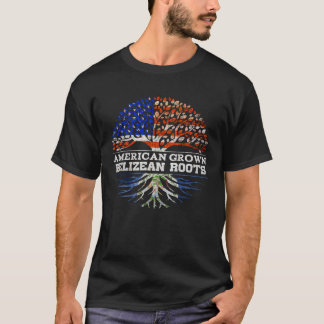 American Grown Belizean Roots America Belize Tree T-Shirt