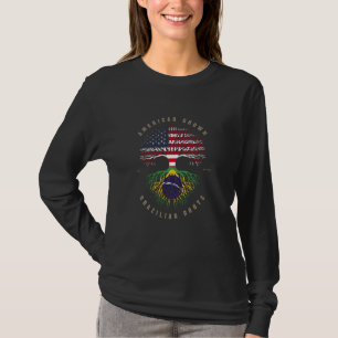 American Grown Brazilian Heart Love Brazil Flag T-Shirt