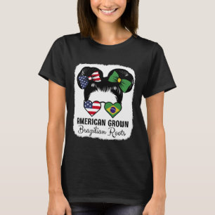 American Grown Brazilian Roots Girl Brazil Flag He T-Shirt