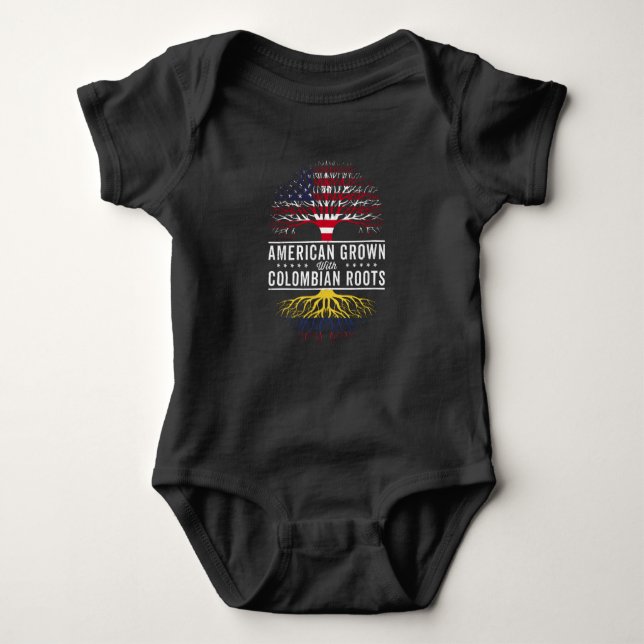 American Grown Colombian Roots Flag Baby Bodysuit (Front)