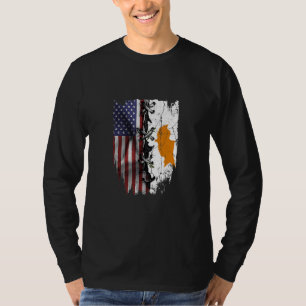 American Grown Cypriot Roots USA Cyprus Flag T-Shirt