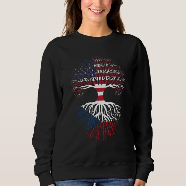American Grown Czech Heart Love Czech Republic Fla Sweatshirt (Front)
