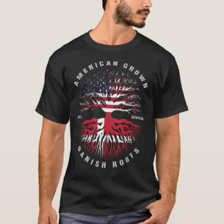 American Grown Danish Roots Denmark Flag T-Shirt