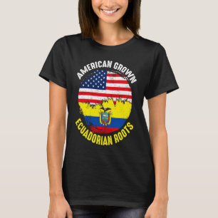 American Grown Ecuadorian Roots Vintage Flags for T-Shirt