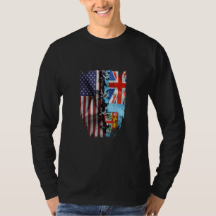 American Grown Fijian Roots USA Fiji Flag T-Shirt