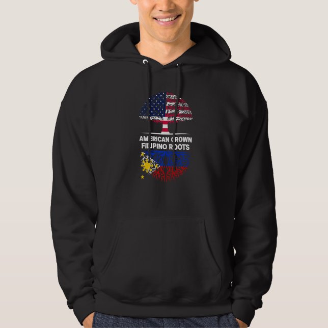 American Grown Filipino Roots USA Philippines Ance Hoodie (Front)