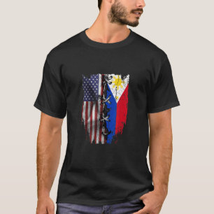 American Grown Filipino Roots USA Philippines Flag T-Shirt