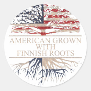 American grown finnish roots classic round sticker