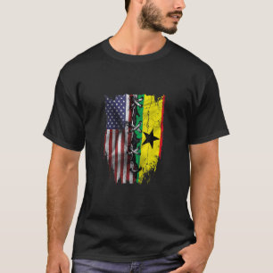 American Grown Ghanaian Roots USA Ghana Flag T-Shirt