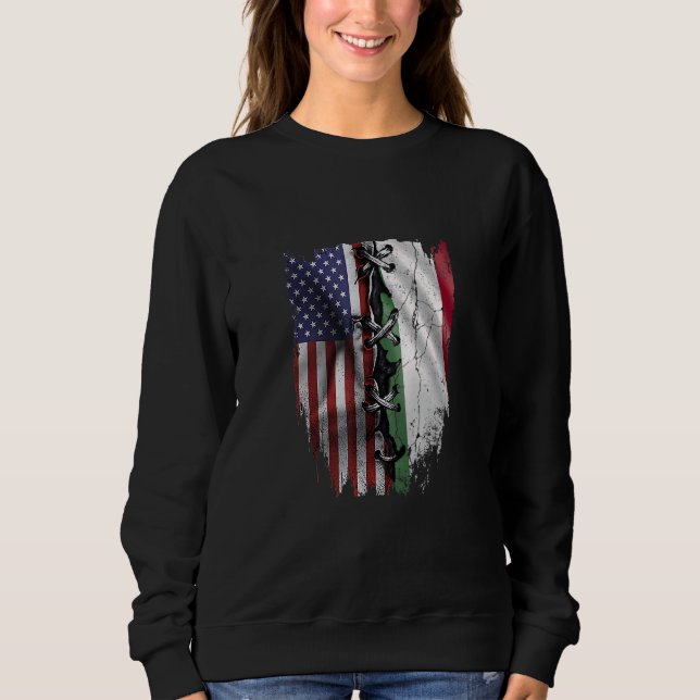 American Grown Hungarian Roots USA Hungary Flag Sweatshirt (Front)