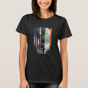 American Grown Indian Roots USA India Flag T-Shirt