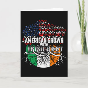 American Grown Irish Root Flag Ireland St Patricks Card