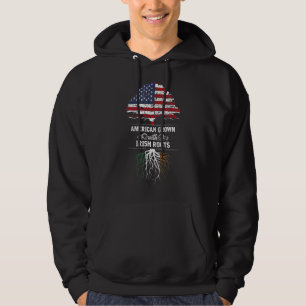 American Grown Irish Roots Family Tree Usa Flag Ir Hoodie