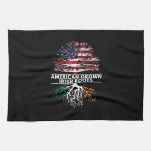 American Grown Irish Roots Flag Ireland ST. PATRIC Tea Towel