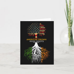 American Grown Irish Roots Ireland And Usa Flags Card
