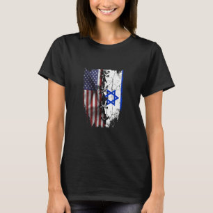 American Grown Israeli Roots USA Israel Flag T-Shirt