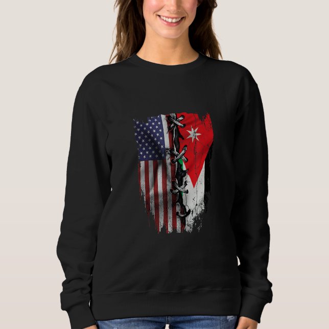 American Grown Jordanian Roots USA Jordan Flag Sweatshirt (Front)
