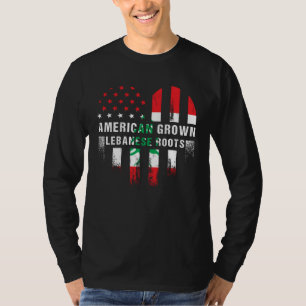 American Grown Lebanese Roots Lebanon Heart Flag M T-Shirt