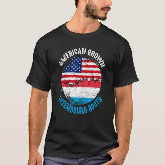 American Grown Luxembourg Roots Vintage Flags for T-Shirt