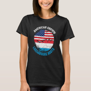 American Grown Luxembourg Roots Vintage Flags for T-Shirt