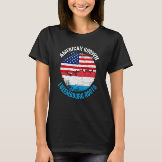 American Grown Luxembourg Roots Vintage Flags for T-Shirt