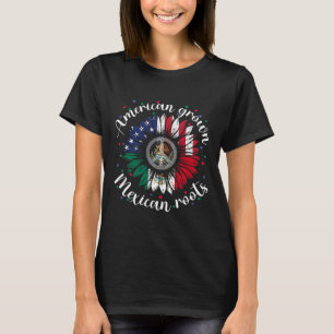 American Grown Mexican Roots Cinco De Mayo Sunflow T-Shirt