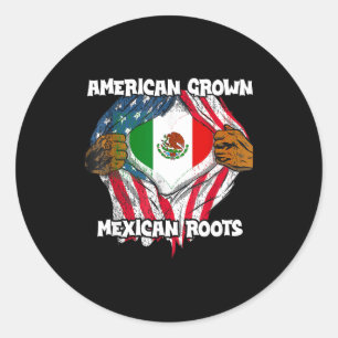 American Grown Mexican Roots Mexico Country Lover  Classic Round Sticker