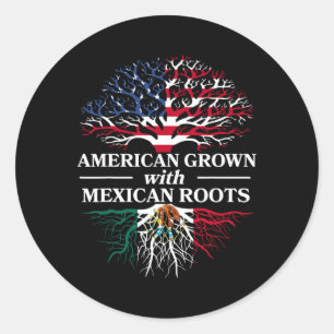 American Grown Mexican Roots Mexico Country Lover  Classic Round Sticker