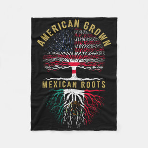 American Grown Mexican Roots Mexico Country Lover Fleece Blanket