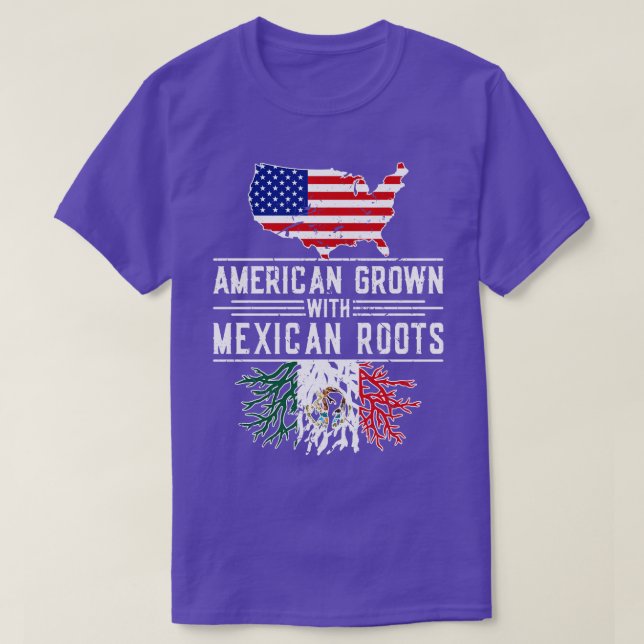American Grown Mexican Roots Pride Mexico T-Shirt (Design Front)