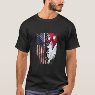 American Grown Nepalese Roots USA Nepal Flag T-Shirt