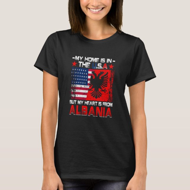 American Grown Patriot Albanian American from Alba T-Shirt (Front)