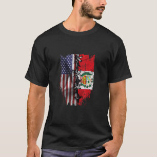 American Grown Peruvian Roots USA Peru Flag T-Shirt
