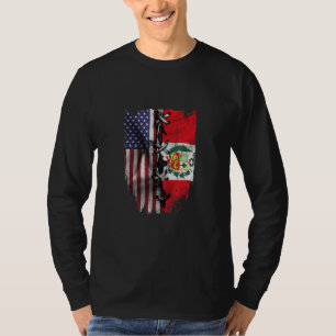 American Grown Peruvian Roots USA Peru Flag T-Shirt