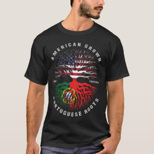 American Grown Portuguese Roots Portugal Flag T-Shirt