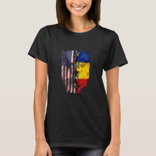 American Grown Romanian Roots USA Romania Flag T-Shirt