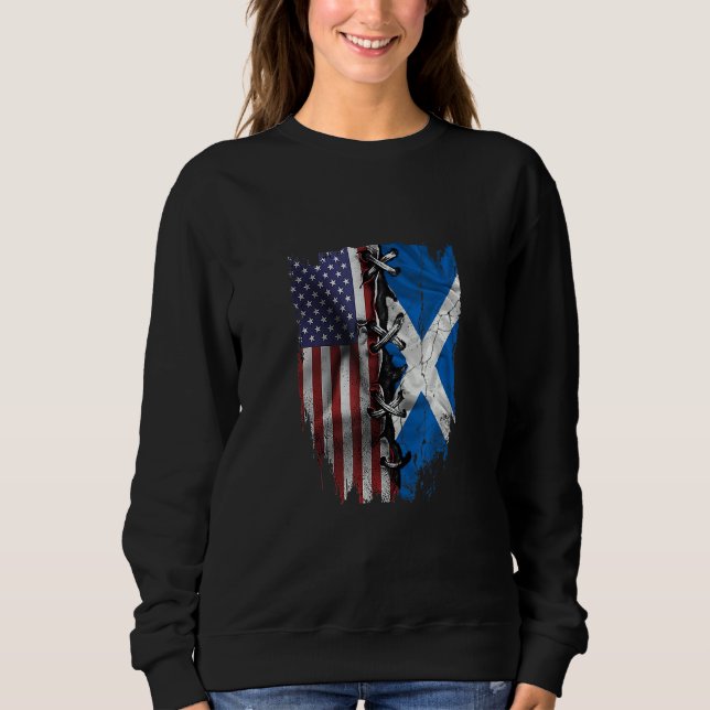 American Grown Scottish Roots USA Scotland Flag Sweatshirt (Front)