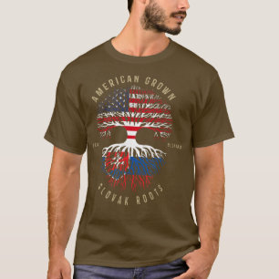 American Grown Slovak Roots Vintage USA & Slovakia T-Shirt
