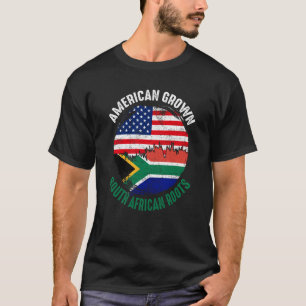 American Grown South African Roots Vintage Flags T-Shirt