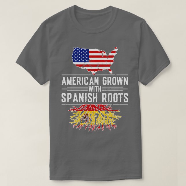 American Grown Spanish Roots Pride Spain T-Shirt (Design Front)