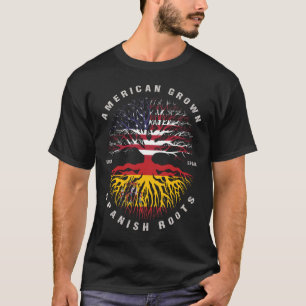 American Grown Spanish Roots Spain Flag T-Shirt