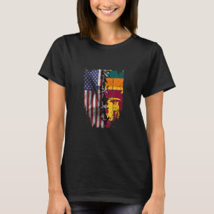 American Grown Sri Lankan Roots USA Sri Lanka Flag T-Shirt