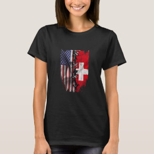 American Grown Swiss Roots USA Switzerland Flag T-Shirt