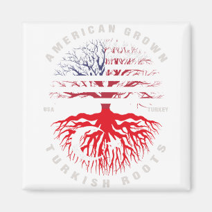 American Grown Turkish Roots Turkey Flag Magnet